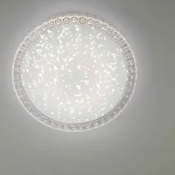 LED-Deckenleuchte, rund, Sternenhimmeloptik, CCT, Ø 60cm, Kristallrand