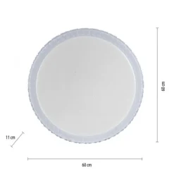 LED-Deckenleuchte, rund, Sternenhimmeloptik, CCT, Ø 60cm, Kristallrand