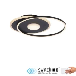 LED Deckenleuchte rund Switchmo schwarz 3 Stufen Dimmung modern