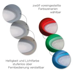 LED Deckenleuchte, rund, weiß, Sternenhimmeloptik, Ø 60cm, dimmbar