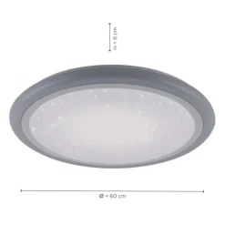 LED Deckenleuchte, rund, weiß, Sternenhimmeloptik, Ø 60cm, dimmbar