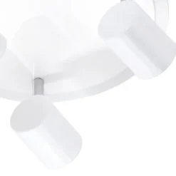LED-Deckenleuchte, rund, weiß, 3 verstellbare Leuchtköpfe, warmweiß, modern