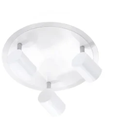 LED-Deckenleuchte, rund, weiß, 3 verstellbare Leuchtköpfe, warmweiß, modern