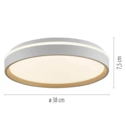 LED Deckenleuchte sandfarben, CCT Fernbedienung