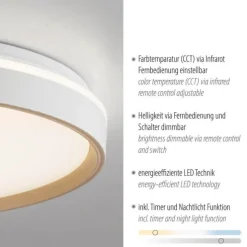 LED Deckenleuchte sandfarben, warmweiß - kaltweiß dimmbar