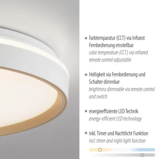 LED Deckenleuchte sandfarben, warmweiß - kaltweiß dimmbar