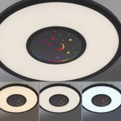 LED Deckenleuchte schwarz CCT RGB Fernbedienung dimmbar Memoryfunktion