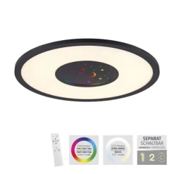LED Deckenleuchte schwarz CCT RGB Fernbedienung dimmbar Memoryfunktion
