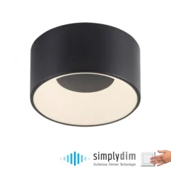 LED Deckenleuchte schwarz D=16cm dimmbar SymplyDim Spot