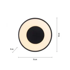 LED Deckenleuchte schwarz D=16cm dimmbar SymplyDim Spot