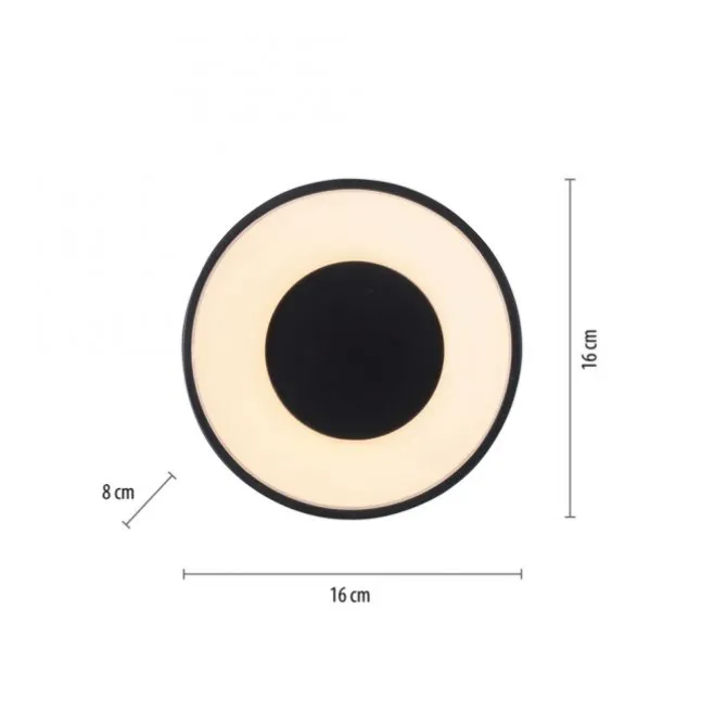 LED Deckenleuchte schwarz D=16cm dimmbar SymplyDim Spot