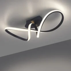 LED-Deckenleuchte, schwarz, dimmbar, IP20, Innenleuchte
