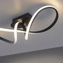 LED-Deckenleuchte, schwarz, dimmbar, IP20, Innenleuchte
