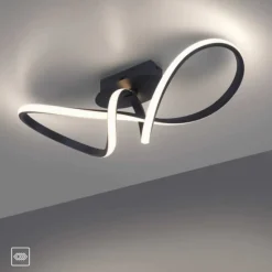 LED-Deckenleuchte, schwarz, dimmbar, IP20, Innenleuchte