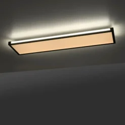 LED Deckenleuchte, schwarz, dimmbar, Fernbedienung, Memory