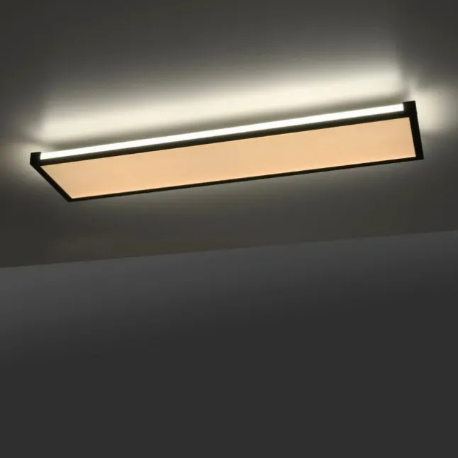 LED Deckenleuchte, schwarz, dimmbar, Fernbedienung, Memory