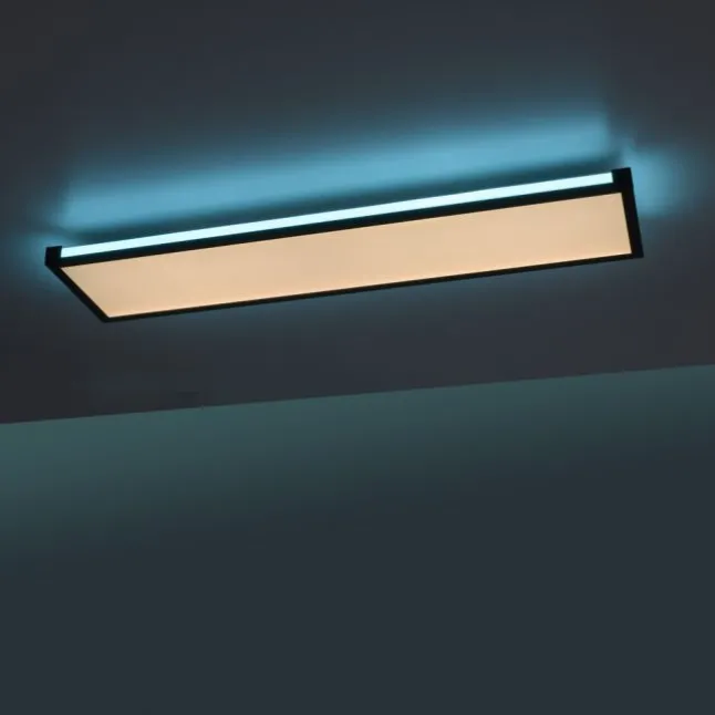 LED Deckenleuchte, schwarz, dimmbar, Fernbedienung, Memory