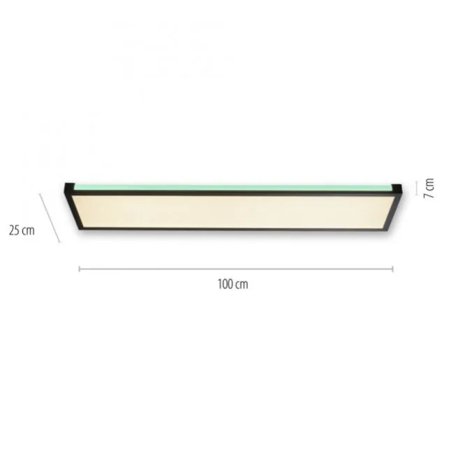 LED Deckenleuchte, schwarz, dimmbar, Fernbedienung, Memory