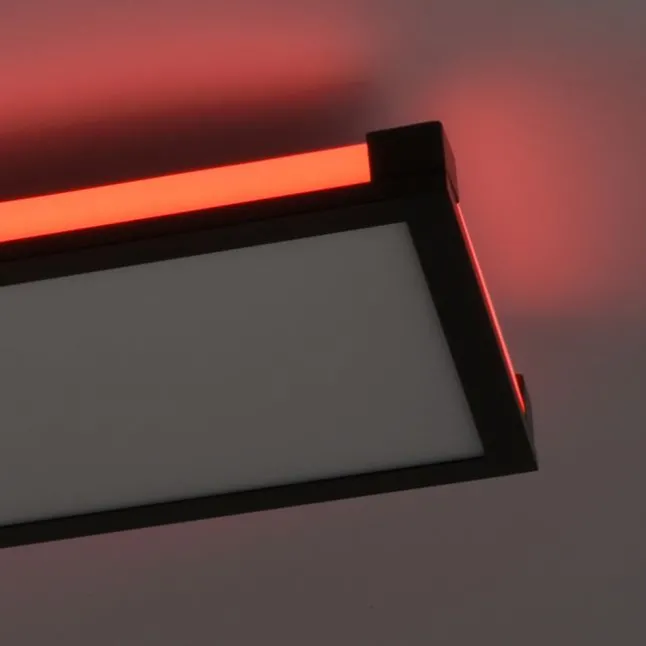 LED Deckenleuchte, schwarz, dimmbar, Fernbedienung, Memory