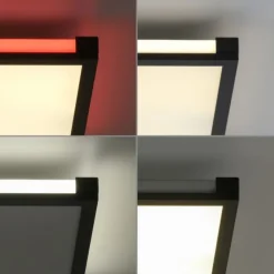LED Deckenleuchte, schwarz, dimmbar, Fernbedienung, Memory