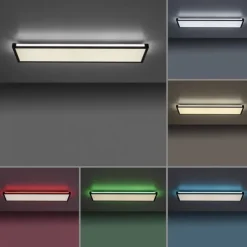 LED Deckenleuchte, schwarz, dimmbar, Fernbedienung, Memory