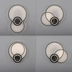 LED Deckenleuchte schwarz drehbar rund Lichtring getrennt schaltbar