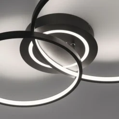 LED Deckenleuchte schwarz drehbar rund Lichtring getrennt schaltbar
