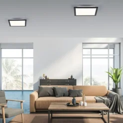 LED-Deckenleuchte, schwarz, eckig, flach, Innenleuchte