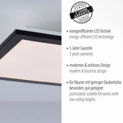 LED-Deckenleuchte, schwarz, eckig, flach, Innenleuchte