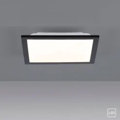 LED-Deckenleuchte, schwarz, eckig, flach, Innenleuchte