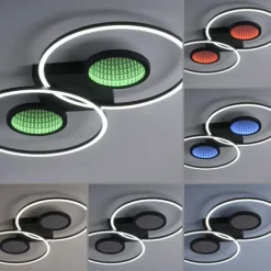 LED Deckenleuchte schwarz Effekte RGB Rainbow CCT dimmbar Fernbedienung