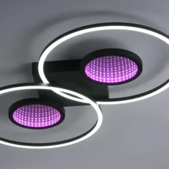 LED Deckenleuchte schwarz Effekte RGB Rainbow CCT dimmbar Fernbedienung