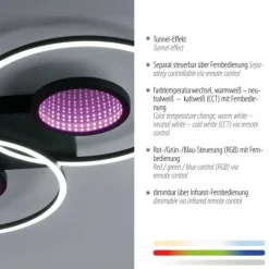 LED Deckenleuchte schwarz Effekte RGB Rainbow CCT dimmbar Fernbedienung