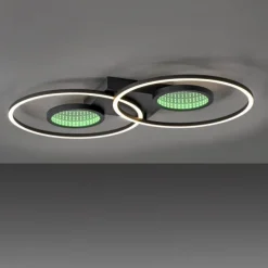 LED Deckenleuchte schwarz Effekte RGB Rainbow CCT dimmbar Fernbedienung