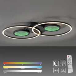 LED Deckenleuchte schwarz Effekte RGB Rainbow CCT dimmbar Fernbedienung