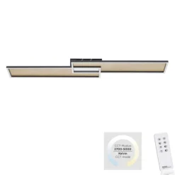 LED Deckenleuchte, schwarz-gold, modernes Design, dimmbar, Fernbedienung
