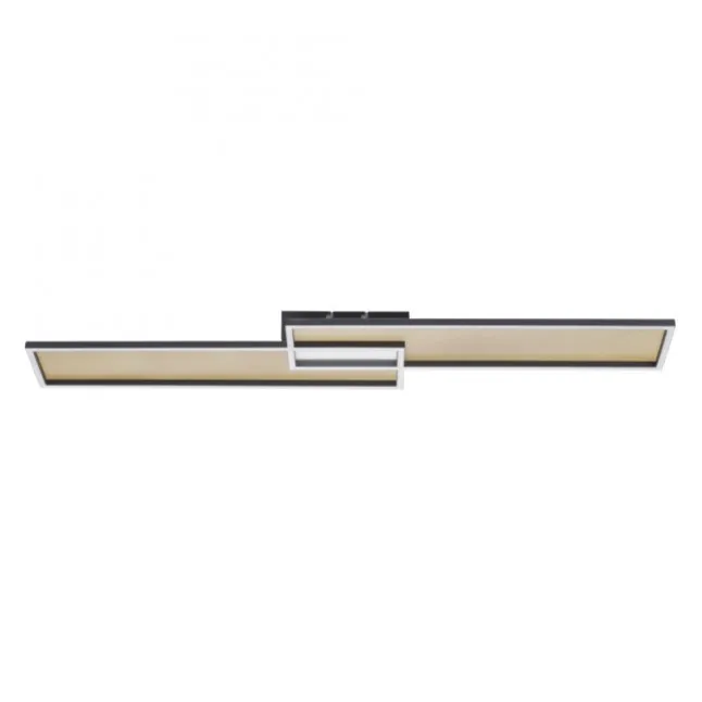 LED Deckenleuchte, schwarz-gold, modernes Design, dimmbar, Fernbedienung