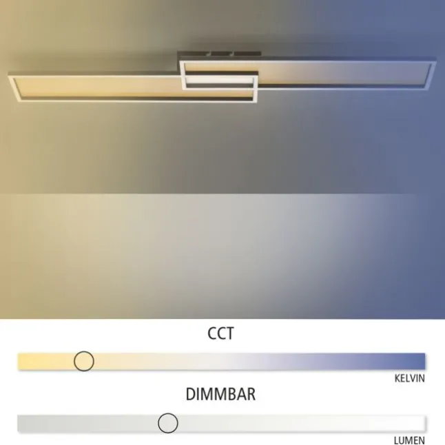 LED Deckenleuchte, schwarz-gold, modernes Design, dimmbar, Fernbedienung