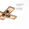 LED Deckenleuchte, schwarz, Holzrahmen, Metall, 4 flammige Deckenlampe