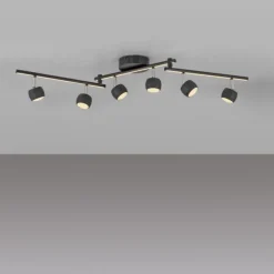 LED Deckenleuchte schwarz JARIK 6-flammig, getrennt schaltbar, schwenkbar