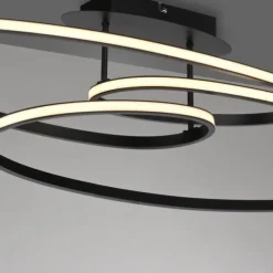 LED Deckenleuchte schwarz Leuchtringe Esszimmer Wohnraumleuchte