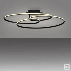 LED Deckenleuchte schwarz Leuchtringe Esszimmer Wohnraumleuchte