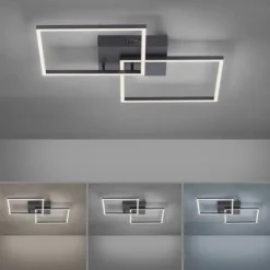 LED Deckenleuchte, schwarz, Lichtfarbensteuerung, Fernbedienung, dimmbar