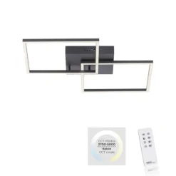 LED Deckenleuchte, schwarz, Lichtfarbensteuerung, Fernbedienung, dimmbar