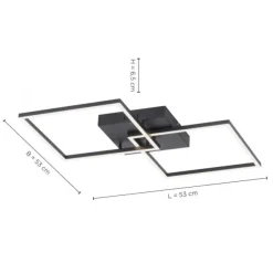 LED Deckenleuchte, schwarz, Lichtfarbensteuerung, Fernbedienung, dimmbar