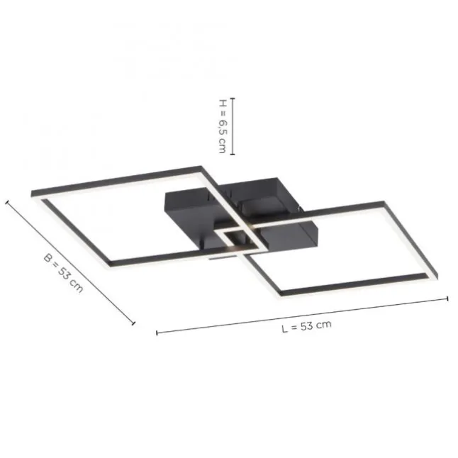 LED Deckenleuchte, schwarz, Lichtfarbensteuerung, Fernbedienung, dimmbar