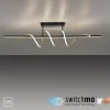 LED Deckenleuchte schwarz messing dimmbar in 3 Stufen geschwungen