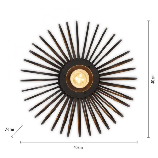 LED Deckenleuchte schwarz mit Bambusstäben modern Innenraumlampe
