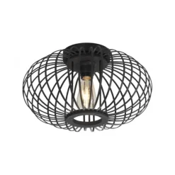 LED Deckenleuchte schwarz mit Bambusstäben modern Innenraumlampe