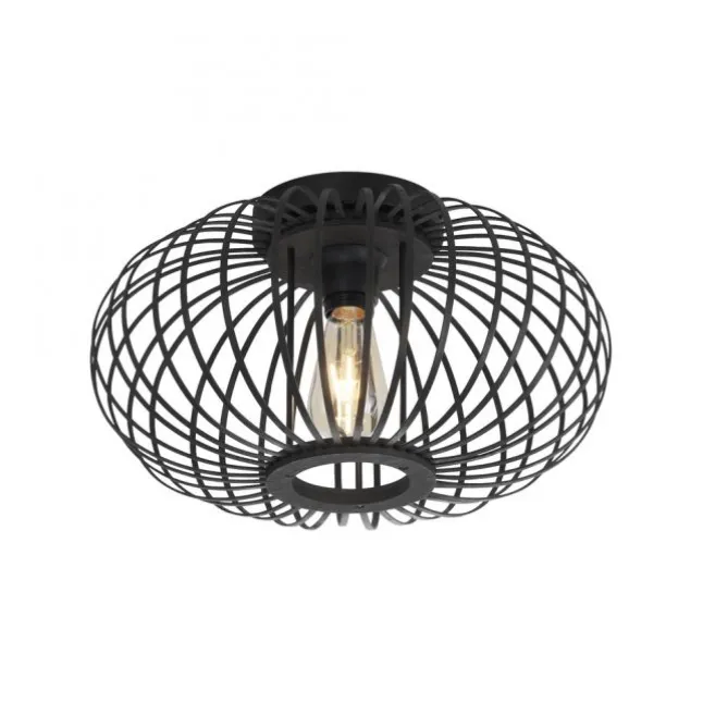 LED Deckenleuchte schwarz mit Bambusstäben modern Innenraumlampe